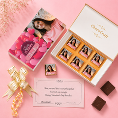 Special Valentine Gift Chocolate Box - Personalised with Photo and Name (with Wrapped Chocolates)