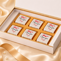 Red Hearts I Love You Chocolate Gift Box Personalized with Picture (with Wrapped Chocolates)