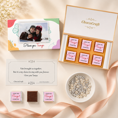 Elegant Floral I Love You Chocolate Gift Box Personalized with Photo (with Wrapped Chocolates)