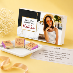 Unique Wedding Proposal Chocolate Gift Personalized with Photo (with Wrapped Chocolates)