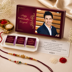 Souvenir of Trust - Personalised Gift Box and Wrapped Chocolates (Rakhi Pack Optional)
