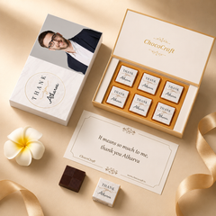 Marble Design Thank You Gift Personalized with Photo (with Wrapped Chocolates)