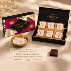 Floral Design Get Well Soon Gift Box (with Wrapped Chocolates)