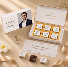 Marble Design Thank You Gift Personalized with Photo (with Wrapped Chocolates)