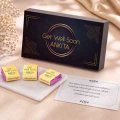 Elegant Personalized Get Well Soon Gift (with Wrapped Chocolates)