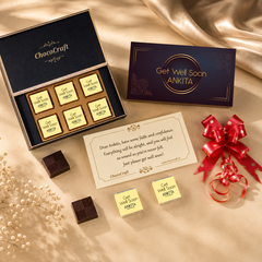 Elegant Personalized Get Well Soon Gift (with Wrapped Chocolates)