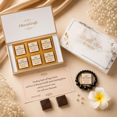 White Marble Design Get Well Soon Gift (with Wrapped Chocolates)