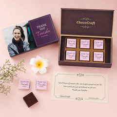 Elegant Purple Thank You Gift Box with Wrapped Chocolates