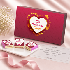 Heart Design Personalized Get Well Soon Gift (with Wrapped Chocolates)