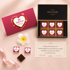 Heart Design Personalized Get Well Soon Gift (with Wrapped Chocolates)