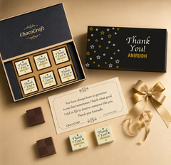 Sparkling Stars Design Thank You Gift Box with Wrapped Chocolates