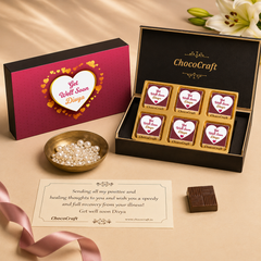 Heart Design Personalized Get Well Soon Gift (with Wrapped Chocolates)
