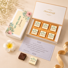 White Floral Design Get Well Soon Gift (with Wrapped Chocolates)