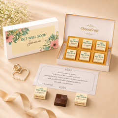 White Floral Design Get Well Soon Gift (with Wrapped Chocolates)
