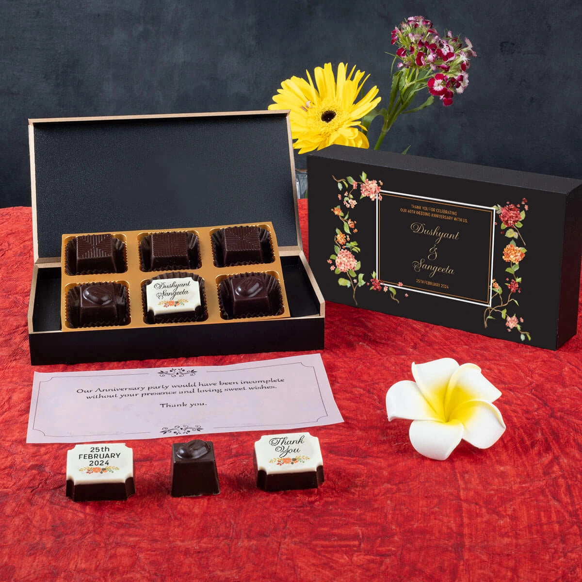 Affordable 6 chocolate return gift idea for marriage anniversary party