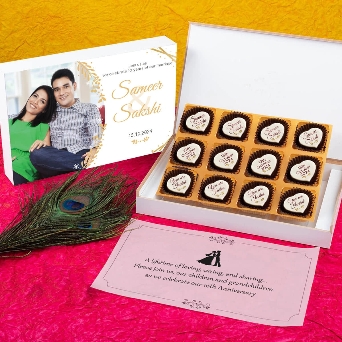 Box for wedding anniversary party invitations and anniversary invitations online