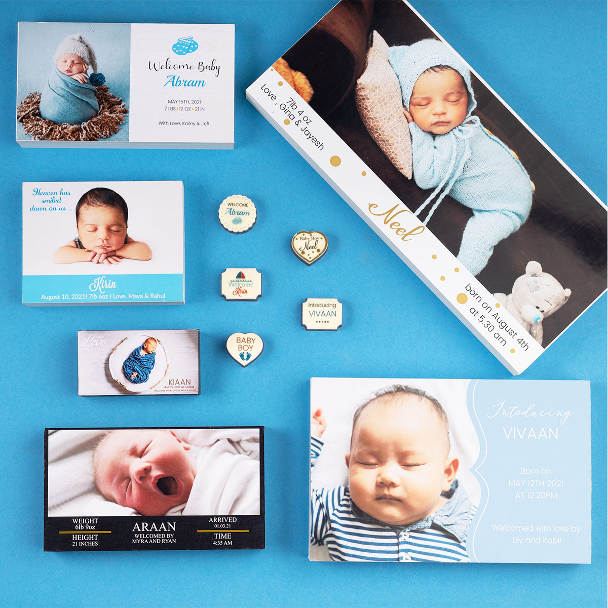 Thermocol-packed baby boy chocolate gift boxes for safe delivery