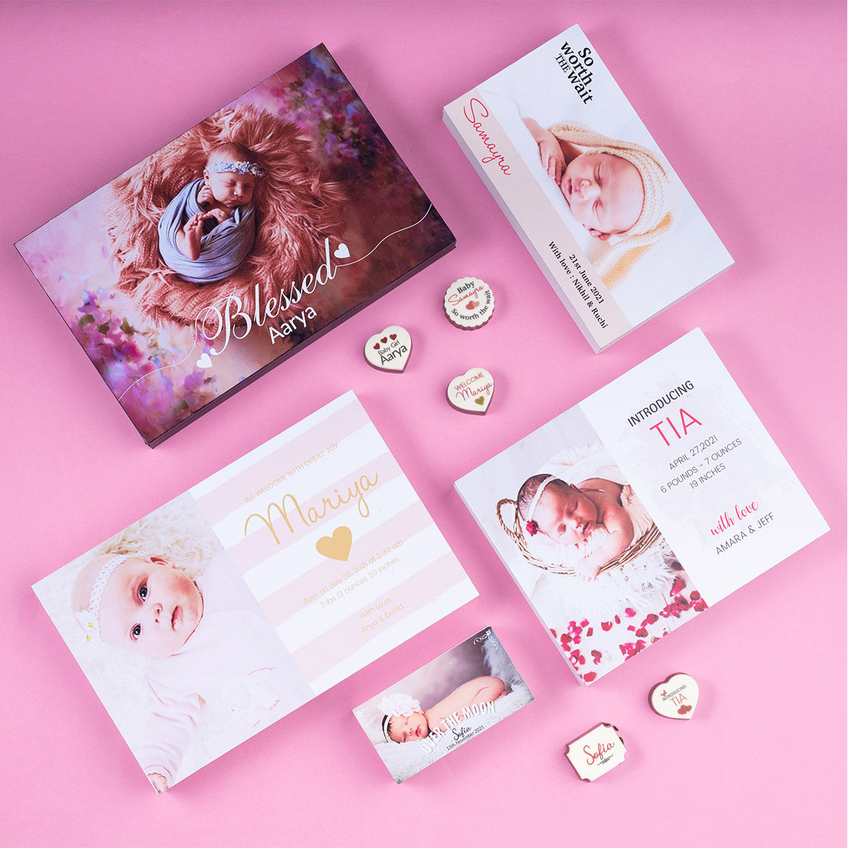 Baby girl announcement chocolate box – ideal gift for newborn celebration