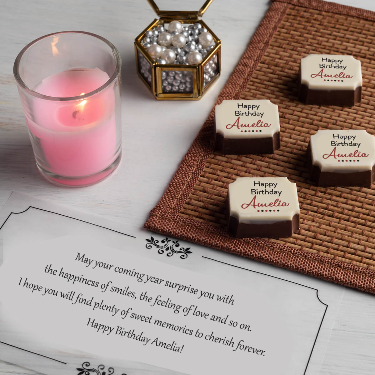 Birthday gifts for girlfriend featuring birthday chocolate wrappers