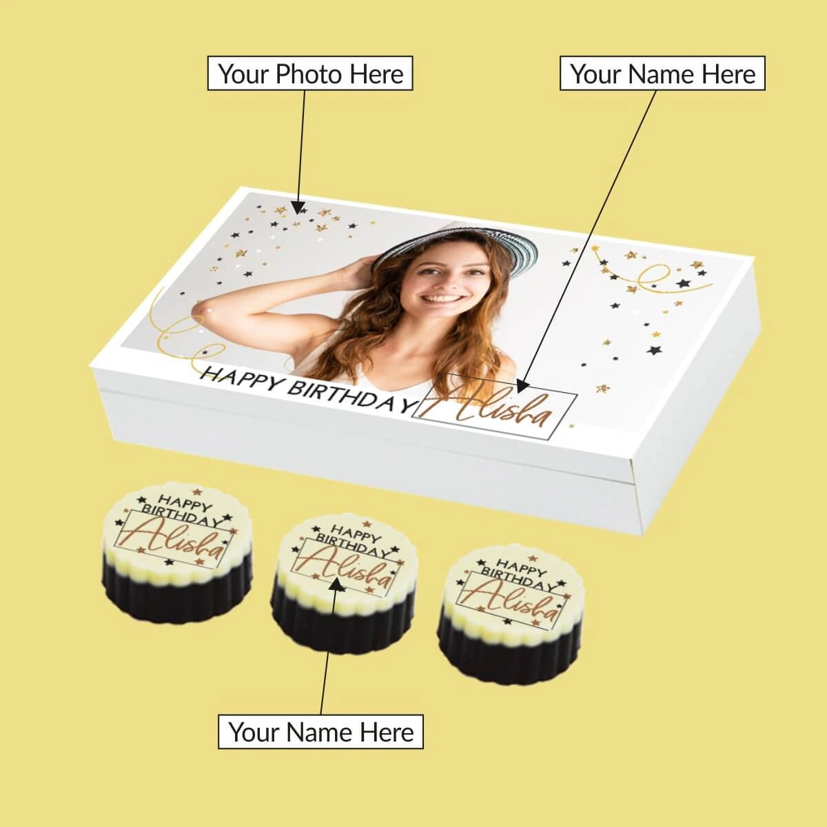 Birthday gifts for girlfriend featuring birthday chocolate wrappers