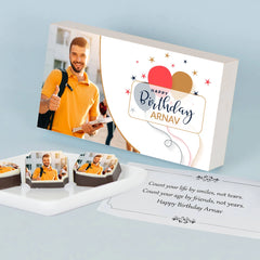 Birthday gifts for men with customized chocolate for birthday photo