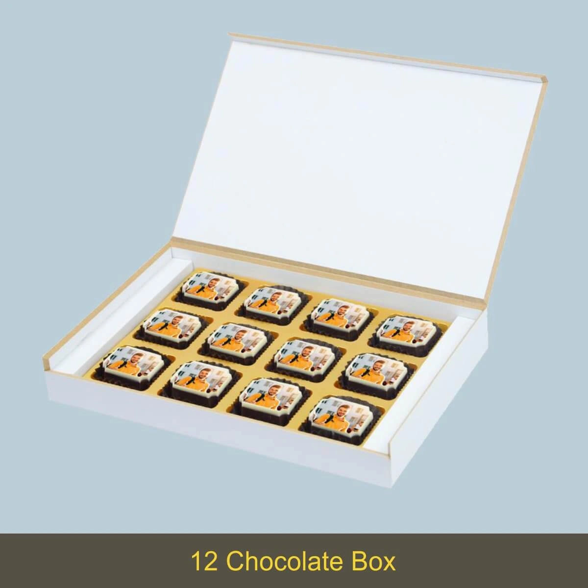 Box view of birthday gifts for men and customized chocolate for birthday