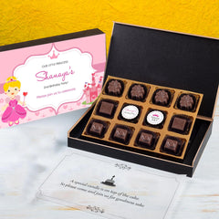 Front view of 12 chocolate box for birthday invitation card online with photo