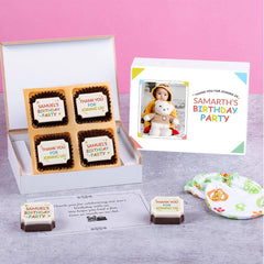 Unique birthday return gift idea – 4 chocolate printed box