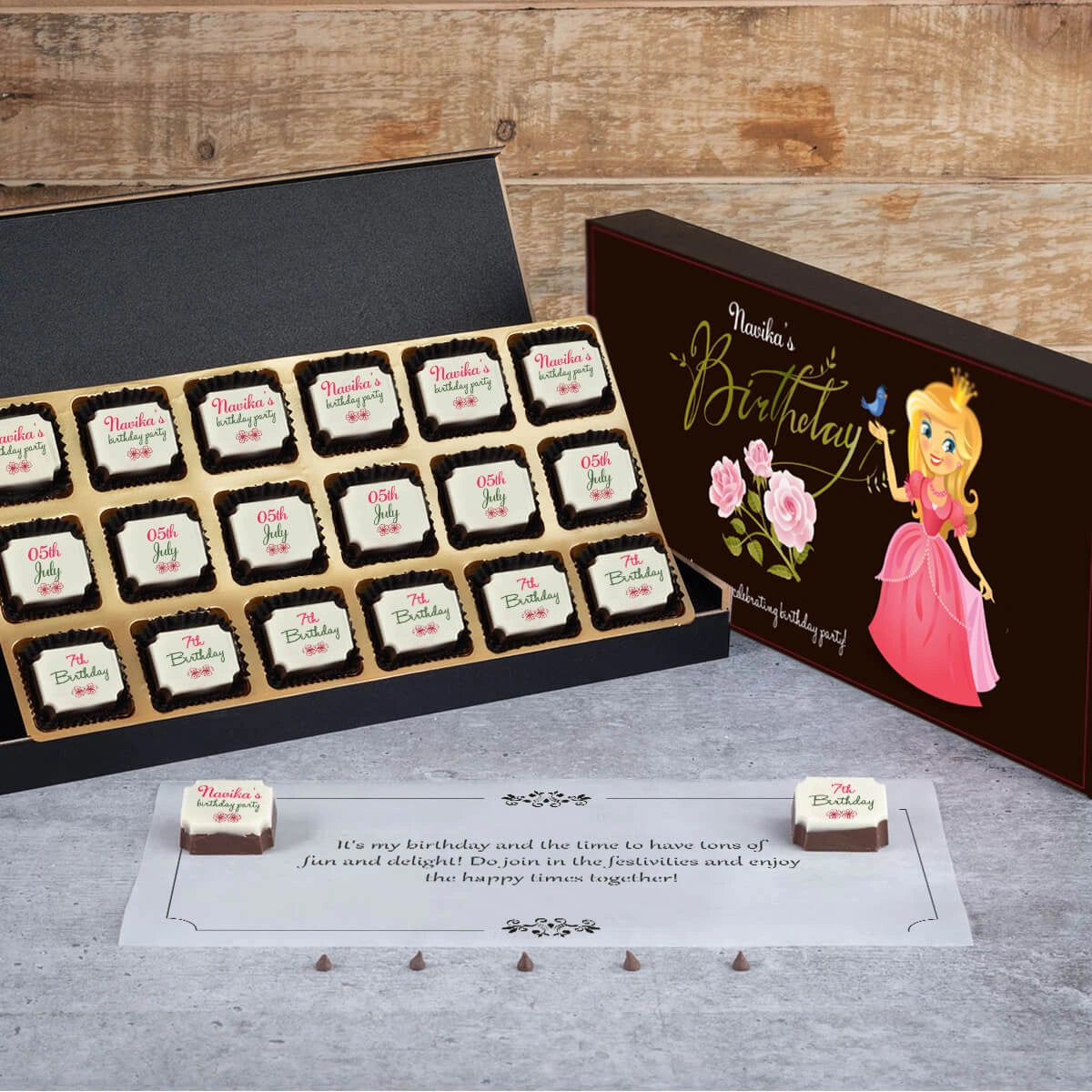 Birthday Invitations 18 Chocolate Box All Printed Chocolates (Sample)