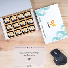 Personalized chocolate box with custom message for Annual Day celebrations