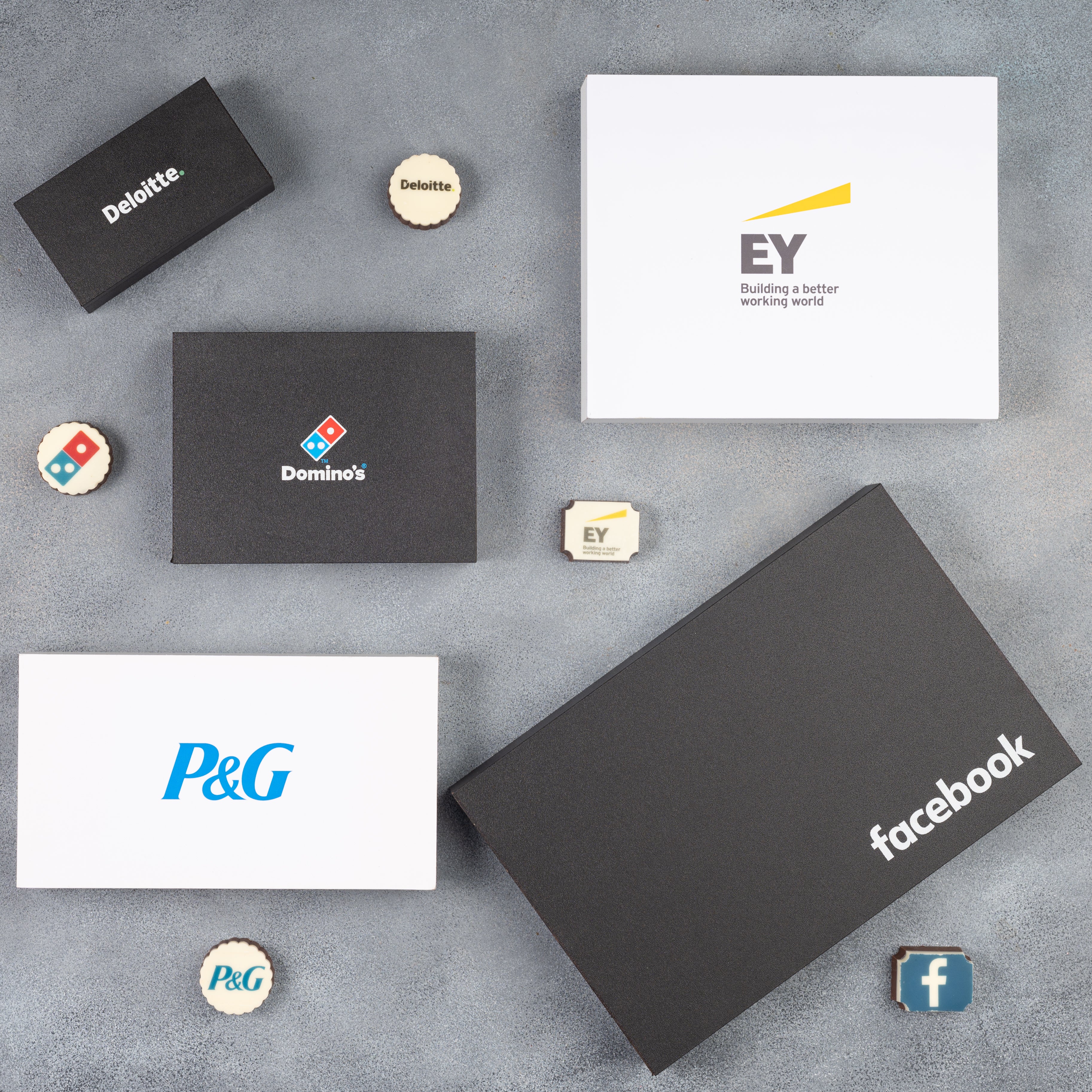 Chocolate gift box with company branding and logo printing