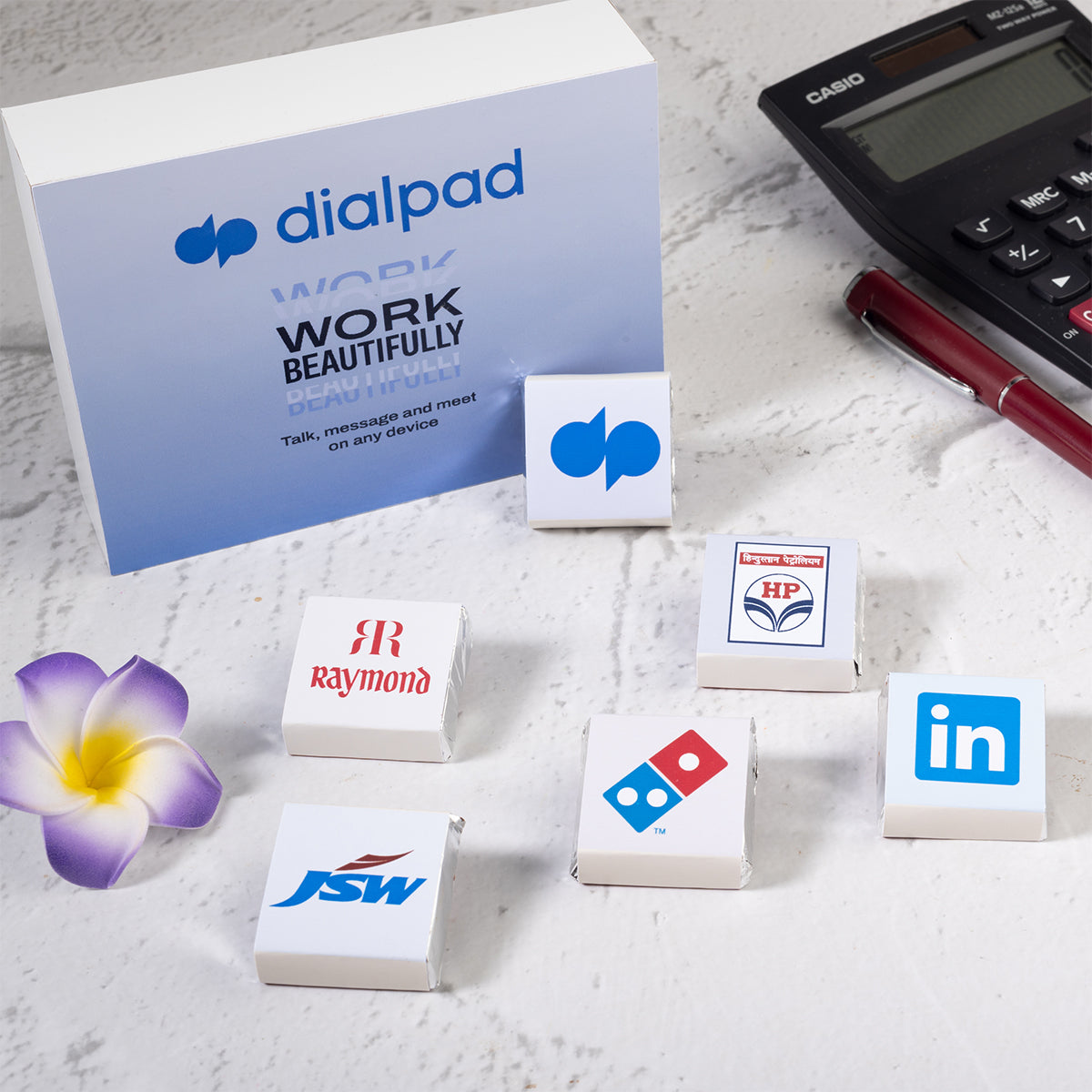 Sample chocolate box designed for corporate client gifting