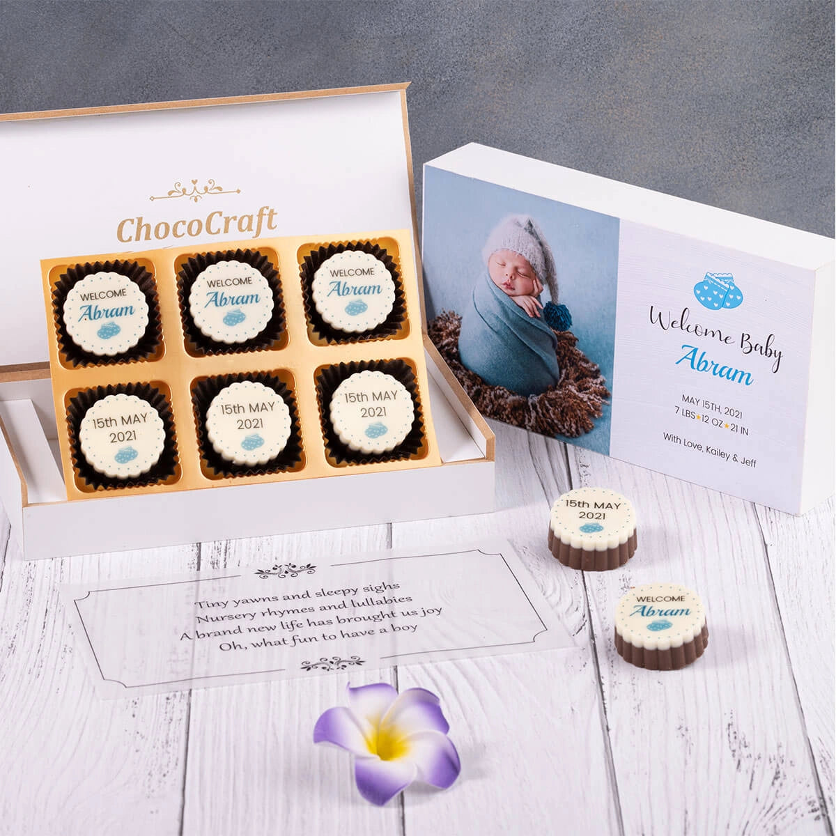 ChocoCraft Birth Announcement Gift Box for Baby Boy