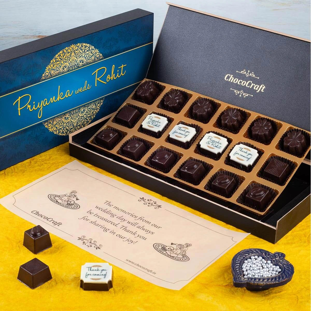 Customized chocolates for Indian wedding return gifts online