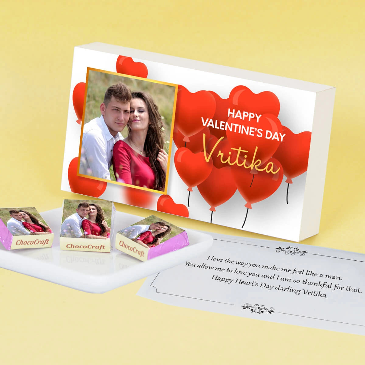 Valentine Gift Chocolate Box - Personalised with Photo and Name (with ...
