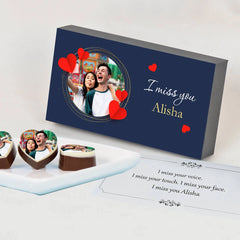 Distance relationship gifts with birthday gift for lover photo chocolates