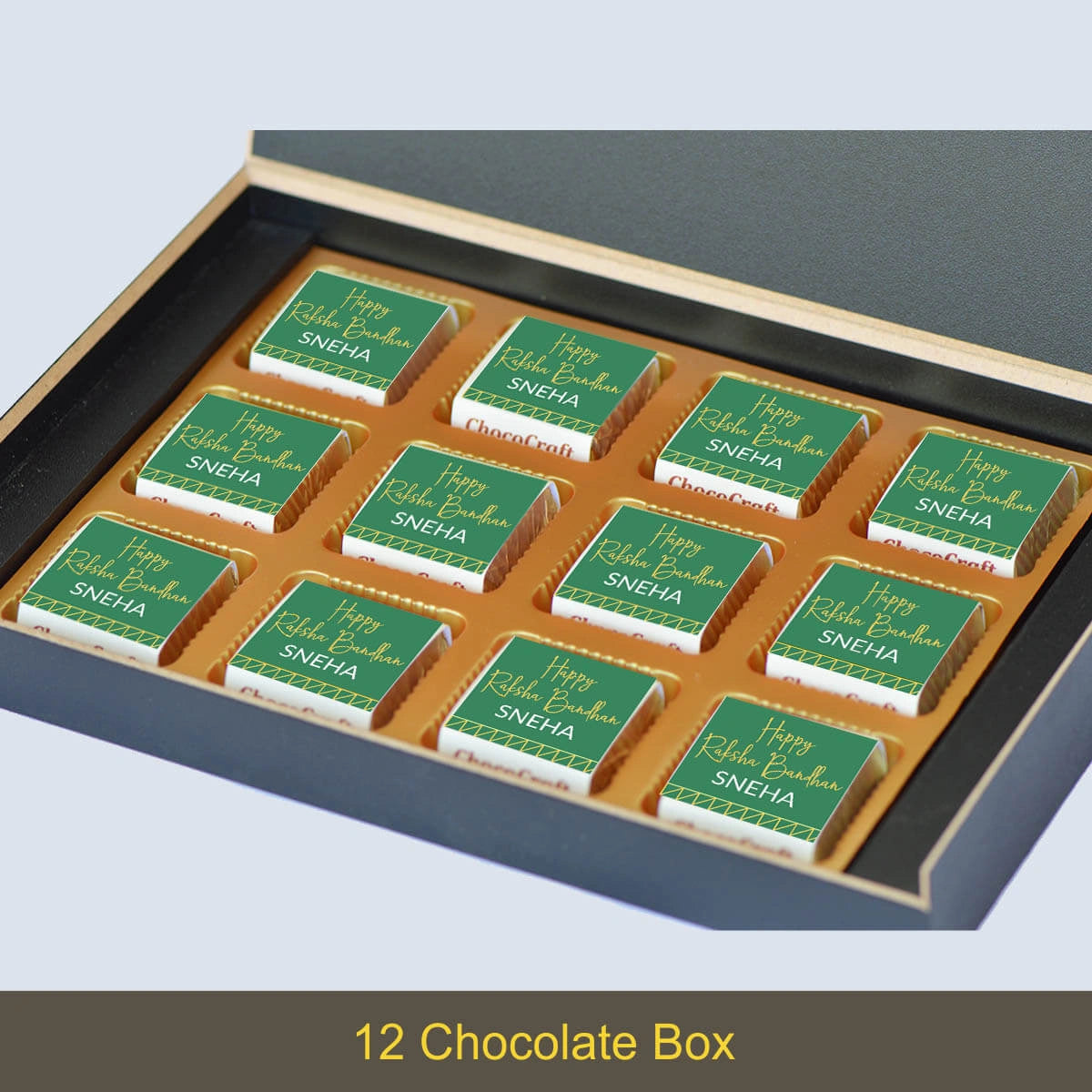 Engraved lid for customized photo rakhi