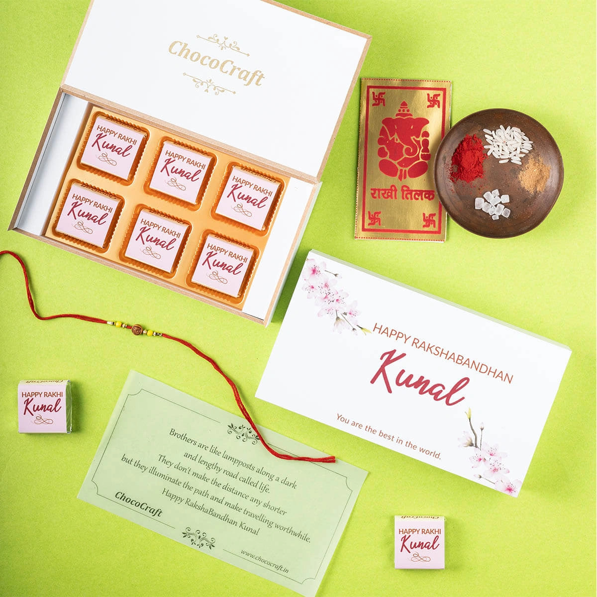 ChocoCraft Personalized Rakhi Chocolate Gift