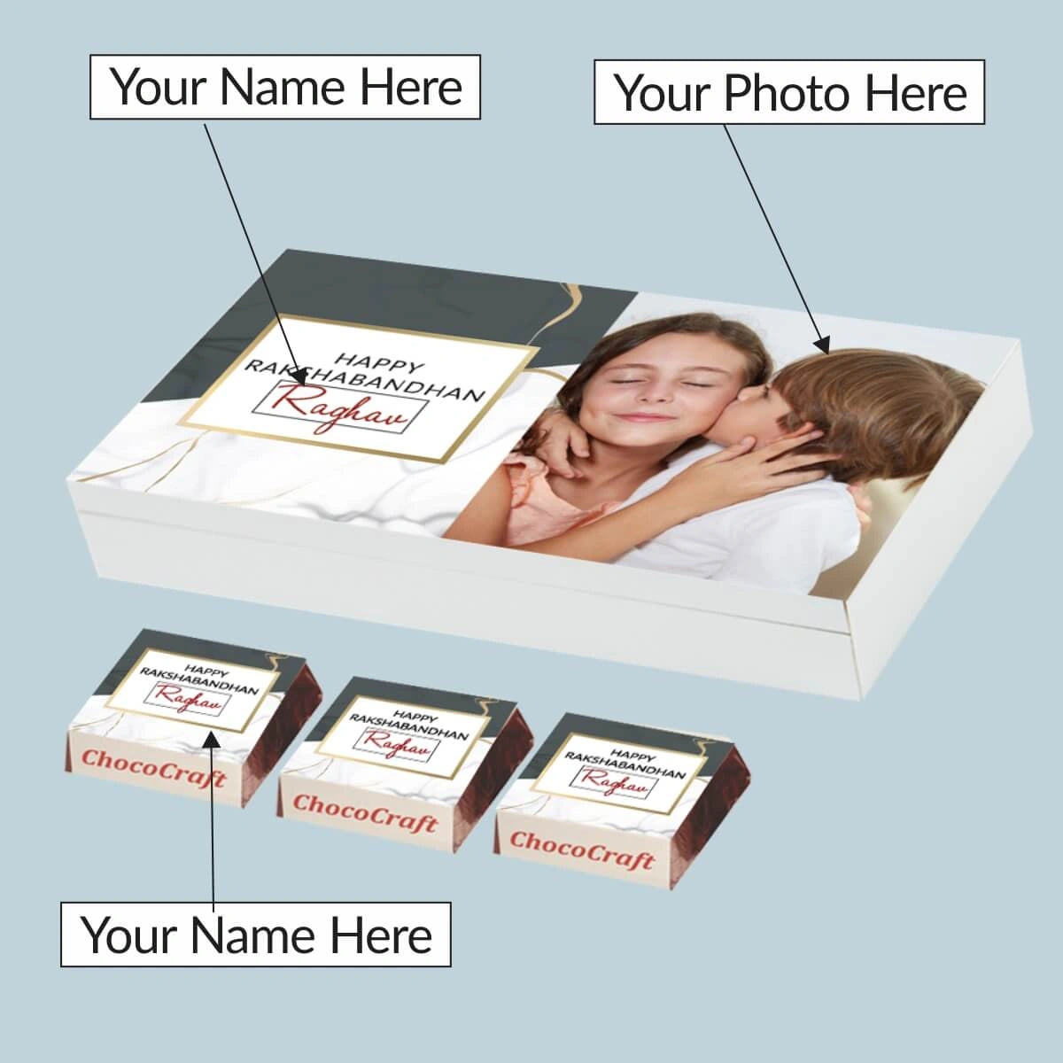 Flat-lay for promoting rakhi gifts online