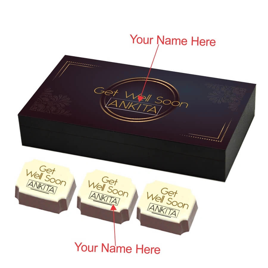 Photo printed get well chocolate gifts feel better soon gifts