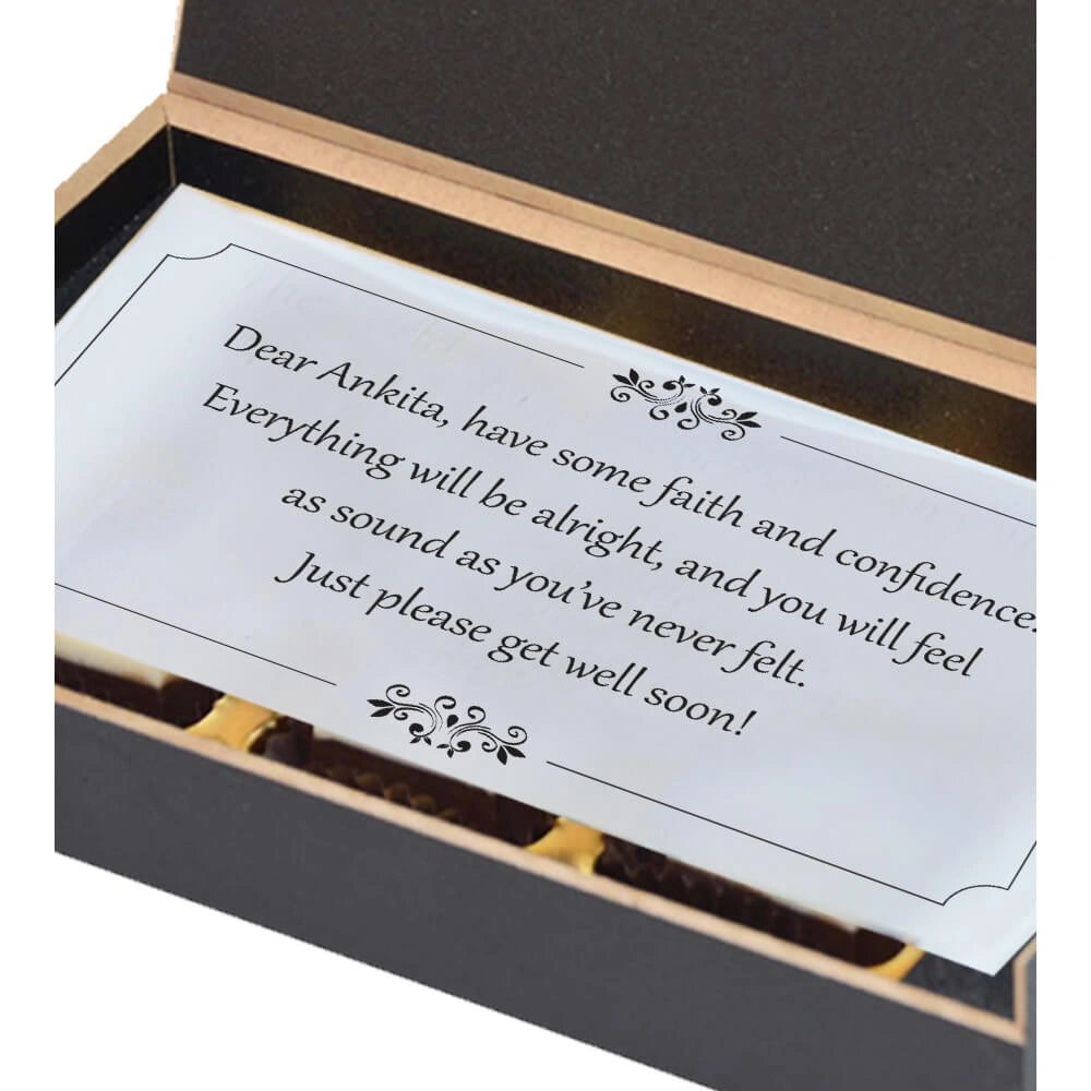 Elegant box for feel better soon gifts and get well chocolate gifts