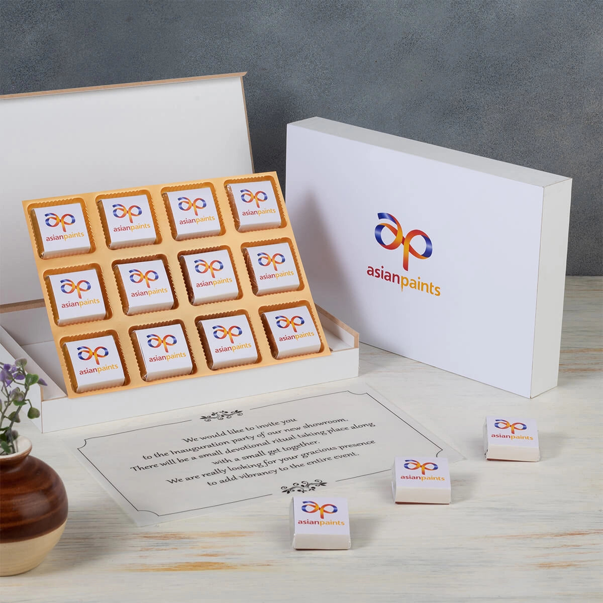 High-end corporate gift sample box with luxury branding