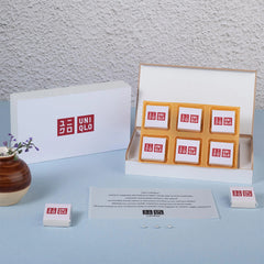Logo-wrapped chocolate box sample for corporate gifting