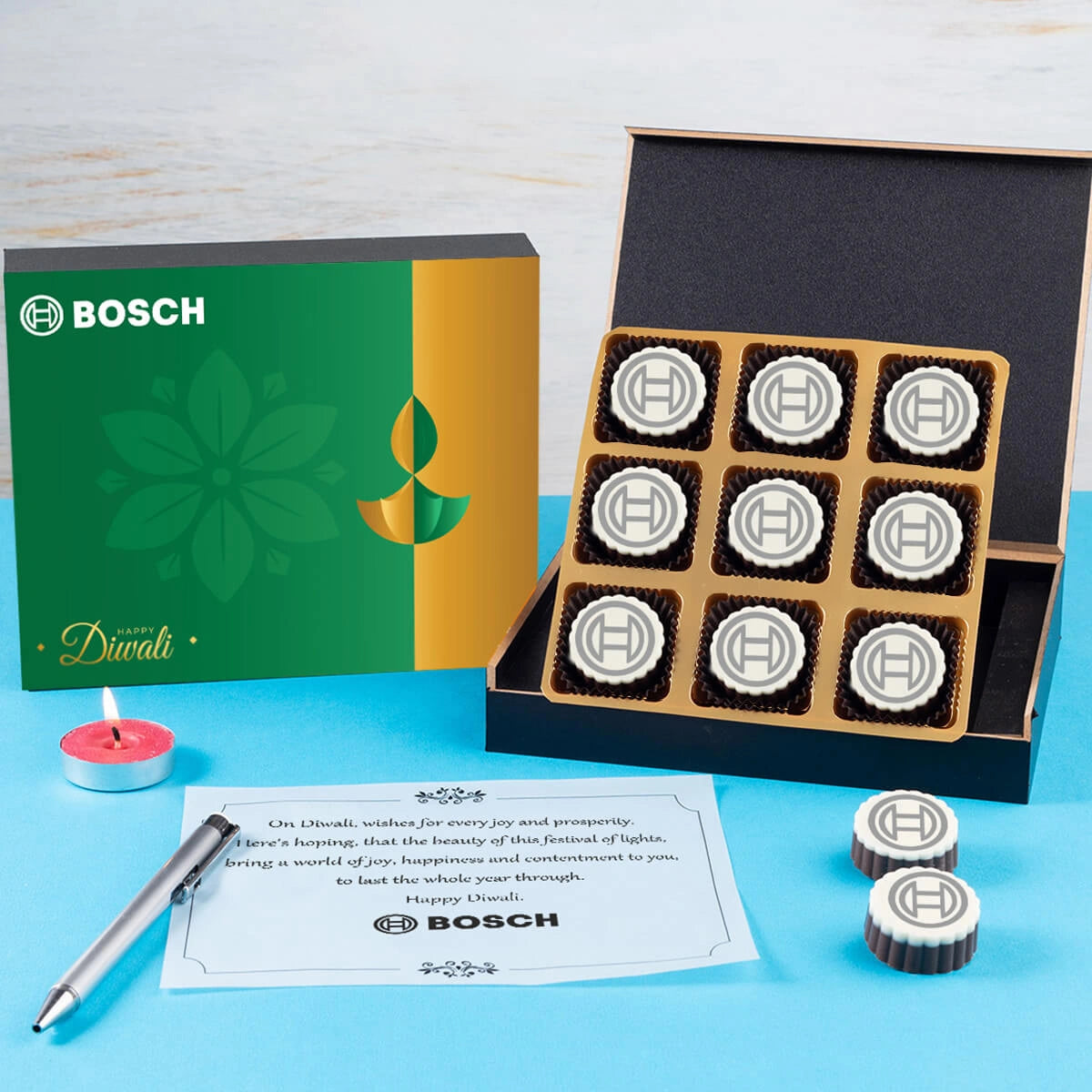 Logo-printed chocolates – affordable Diwali corporate gifts under 1000