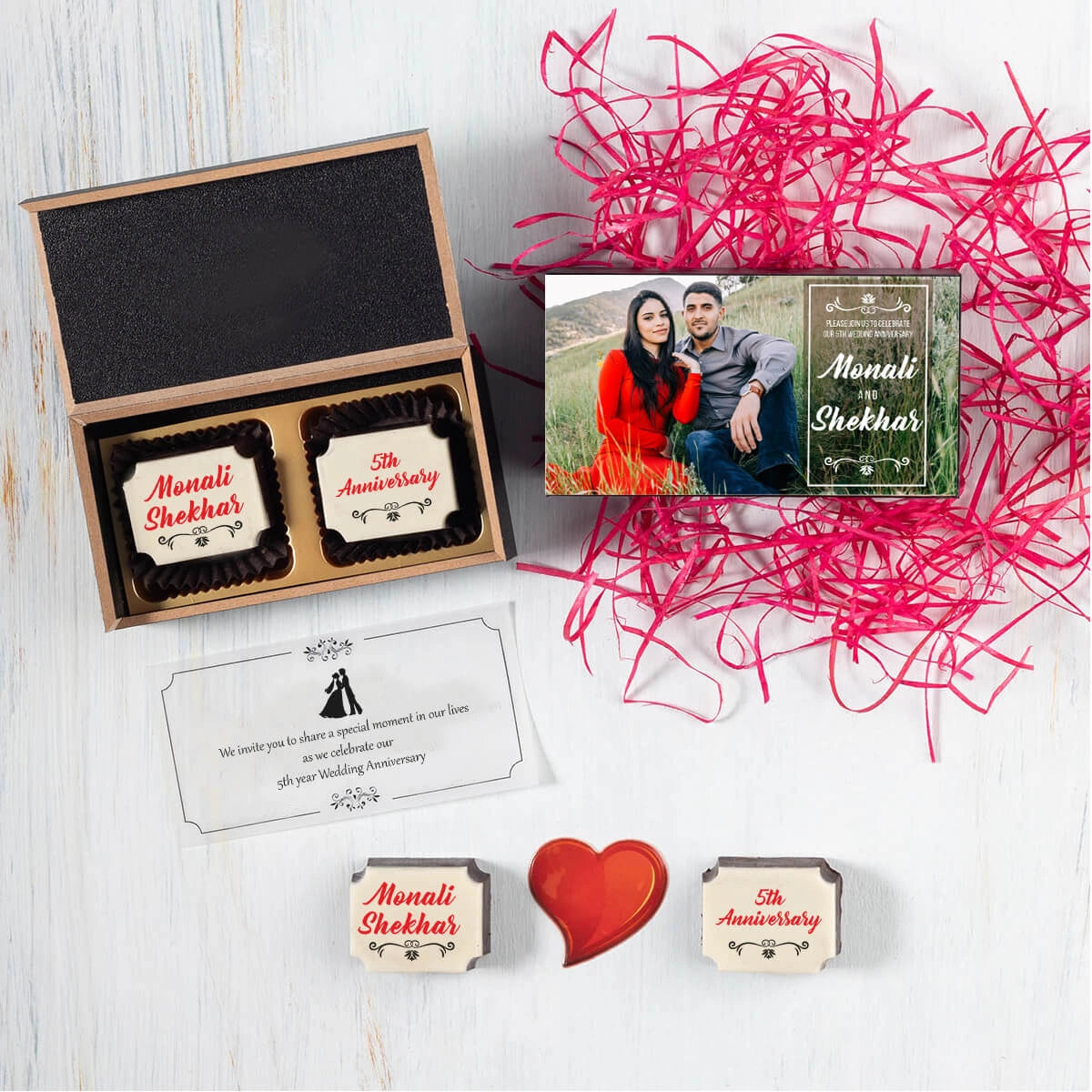 Marriage anniversary invitation card online with custom anniversary invitations photo chocolates