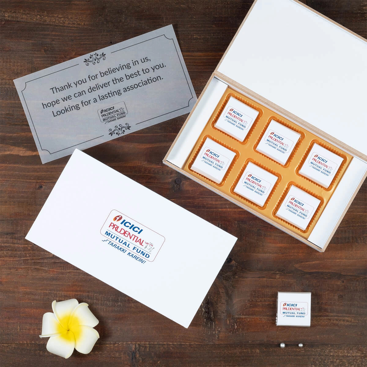 Personalized chocolate gift box sample for corporate needs