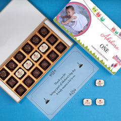 Bulk 18-piece boxes of personalized first birthday party favors