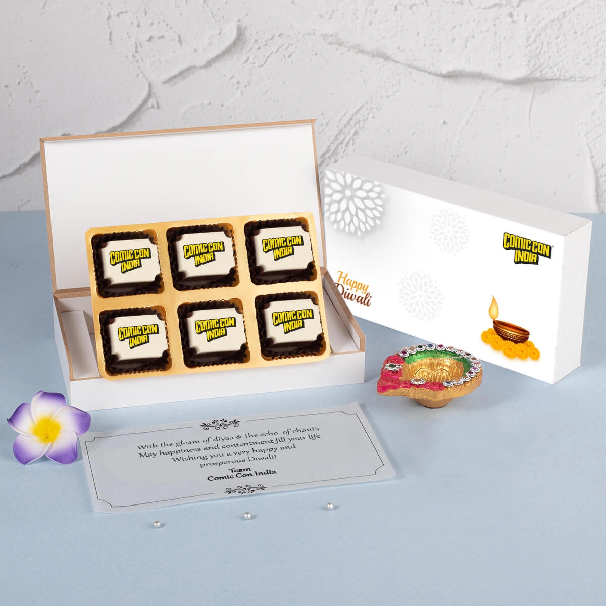 Premium branded chocolate box for corporate Diwali gifting to clients
