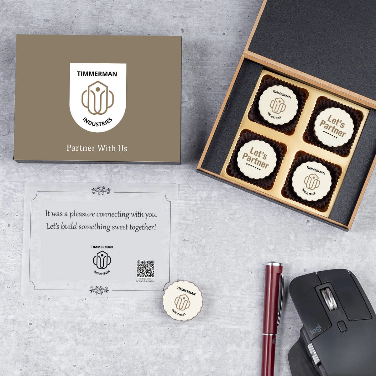 butter paper insert with QR code used for chocolate marketing giveaways