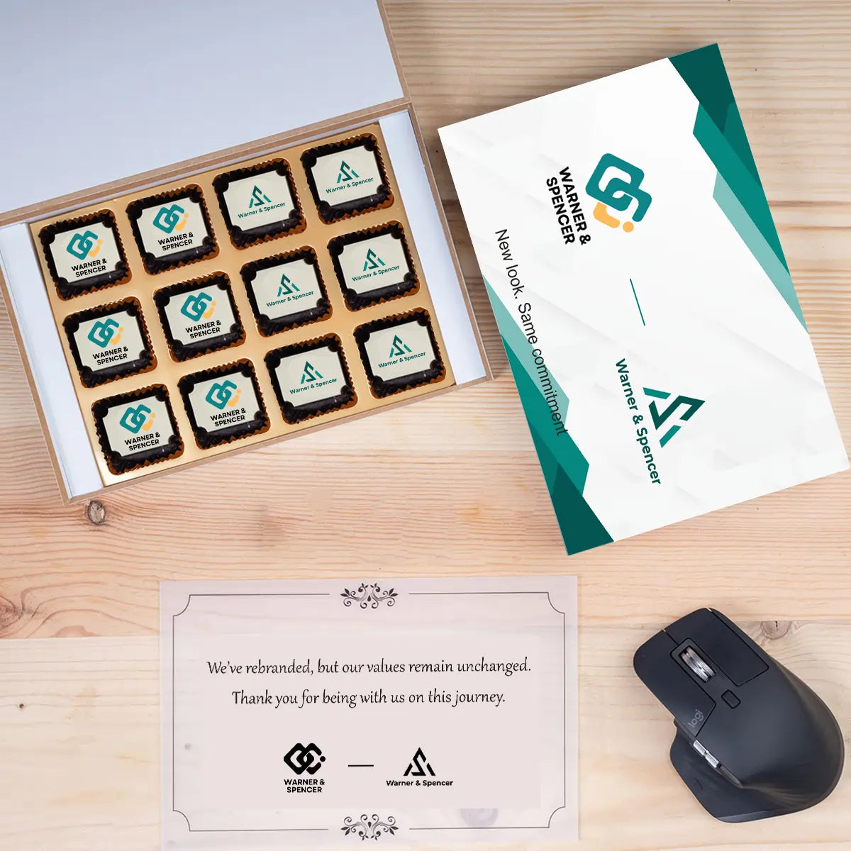 Edible logo printed chocolate — custom rebranding gift